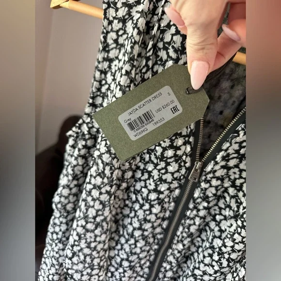 Allsaints Floral Jayda Scatter Dress Zip Front Women's Size Small NWT - Picture 5 of 11